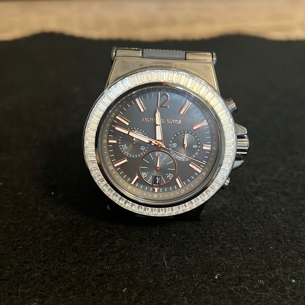 Michael Kors, Dylan, pave gun metal watch